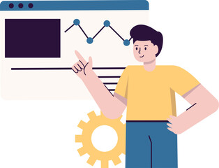 A joyful cartoon character leaping with arms raised in celebration, showing pure happiness.