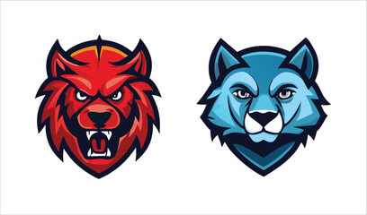 A powerful tribal wolf tattoo illustration with a fierce animal skull and fiery eyes