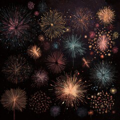 Naklejka premium new year celebration fireworks design