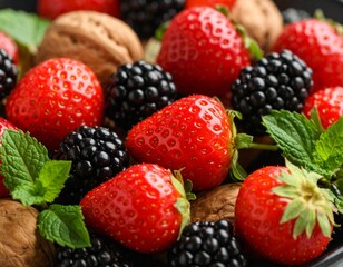 Obraz premium Generated image エラグ酸の多い食品