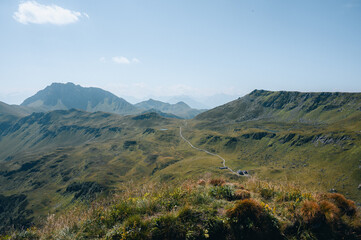 Summit View towards the Alps with Großvenediger, Kitzbühel Alps, Austria