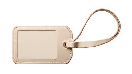 Blank luggage tag with strap isolated on a Transparent Background