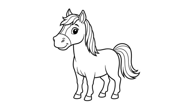 coloring book hourse horse vector illustration