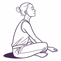 Woman in lotus position meditating, , promoting mindfulness and relaxation through yoga practice