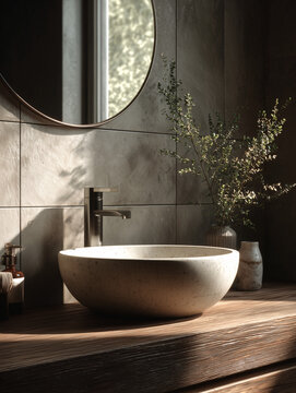 A modern stainless steel sink is the focal point of this clean and contemporary kitchen design