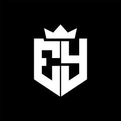 EY Vector image of a shield with a sharp geometric style and a pointed crown