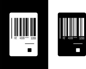 This image features a barcode, a machine-readable representation of data. It is shown in both black and white, isolated on a white background, for clarity and versatility.