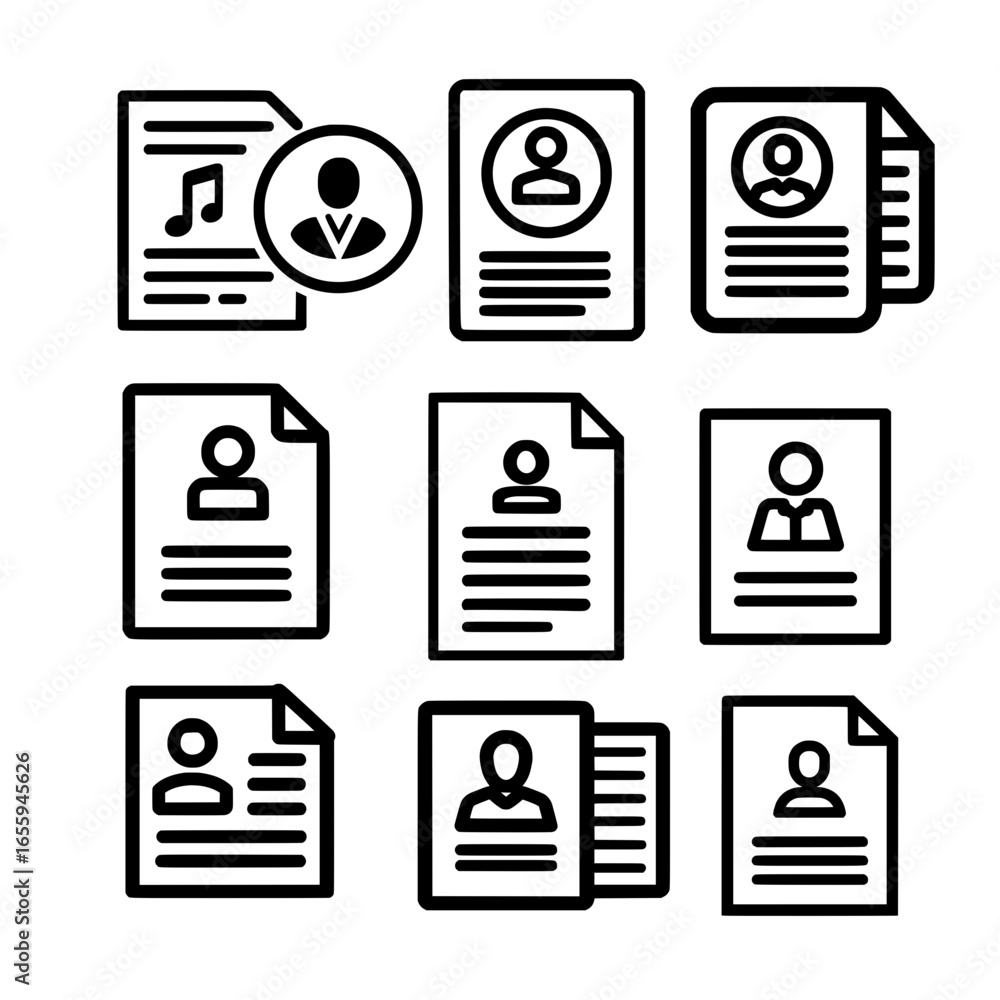 Poster user set themed document icon symbolizing account settings profiles and permission control
