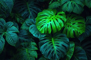 Fototapeta premium Lush Green Tropical Leaves