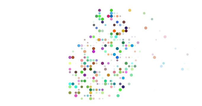 Colorful Pattern Forming Mauritius Silhouette
