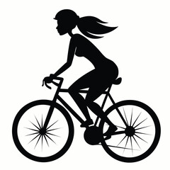 Fototapeta premium Minimalist Bicycle Rider Illustration for Lifestyle Themes