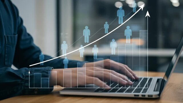 Increasing Team Growth and Productivity: Boost Business Success with Data Analysis on Laptop