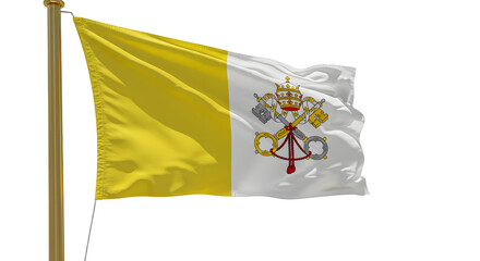 Flag Vatican City Waving Pole