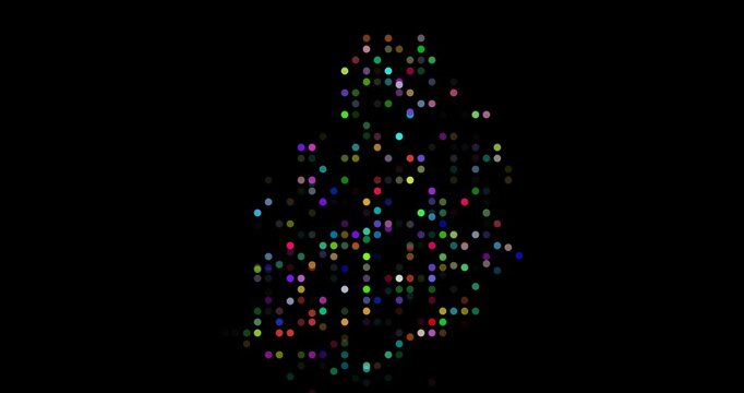 Mauritius abstract map made of flying points