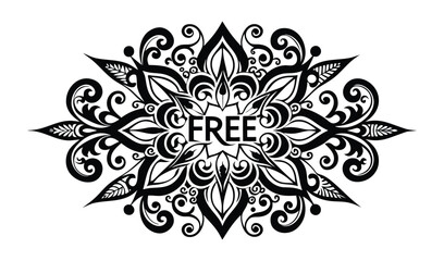 Black vintage vector floral seamless pattern with decorative ornate leaves and swirling elegant silhouette flowers