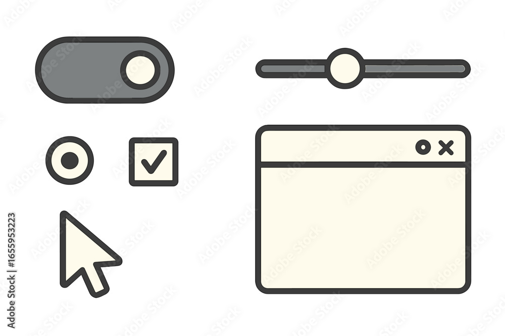 Poster vector illustration of user interface elements for digital design