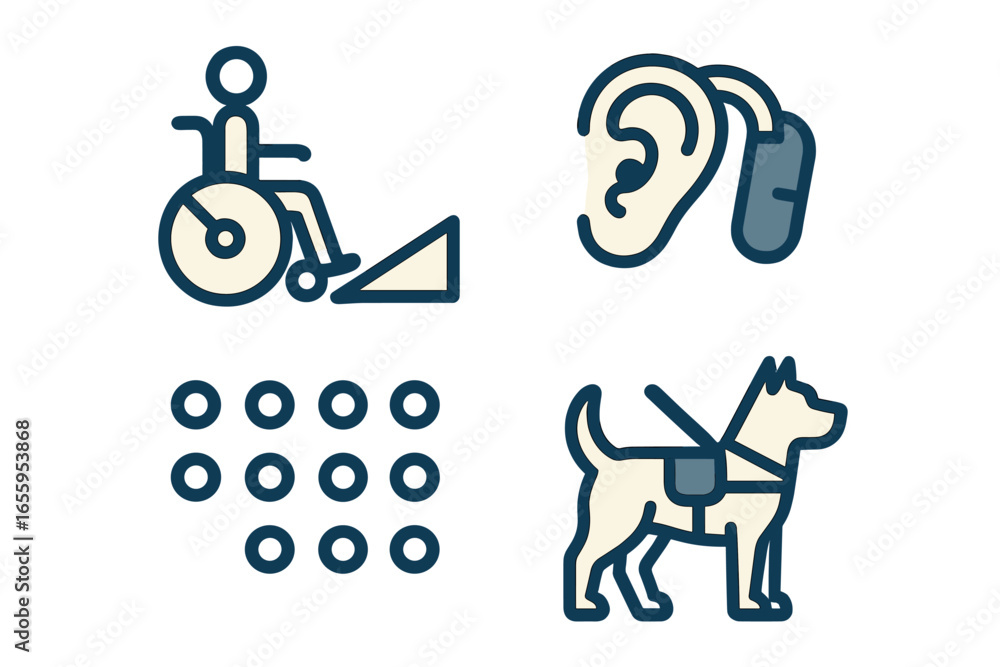 Aufkleber disability access icons for inclusive design and representation