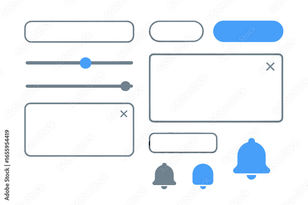 Poster vector illustration of user interface elements for web design projects