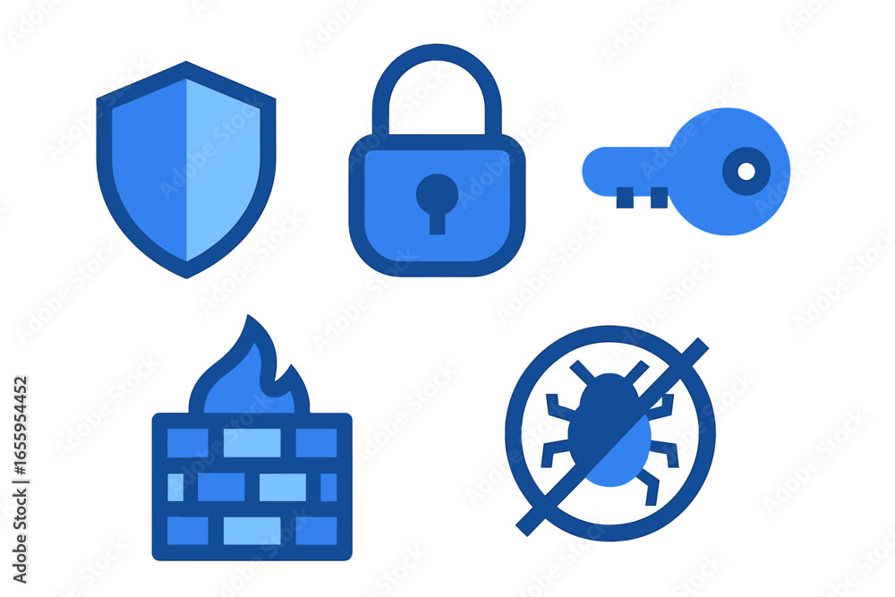 Poster secure your digital space with essential cybersecurity icons
