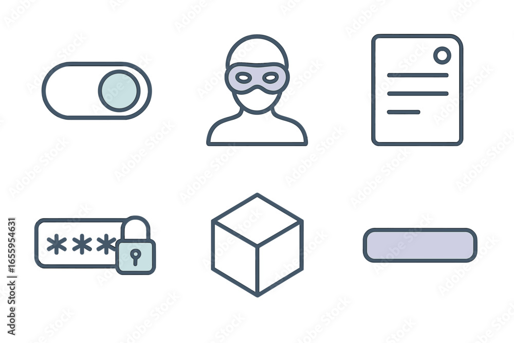 Poster vector illustration depicting security and privacy concepts in design