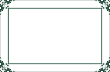 Elements of ornate vintage frames. Border Green on white Background. Design print for greeting cards, wedding invitations, restaurant menu, royal certificates. Set 769