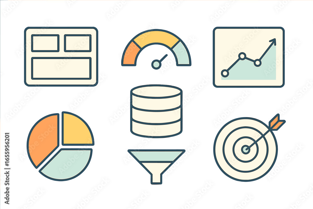 Poster data analysis and visualization tools in vector illustration format