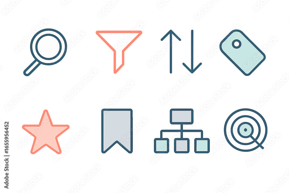 Aufkleber vector illustration of various user interface icons for digital design