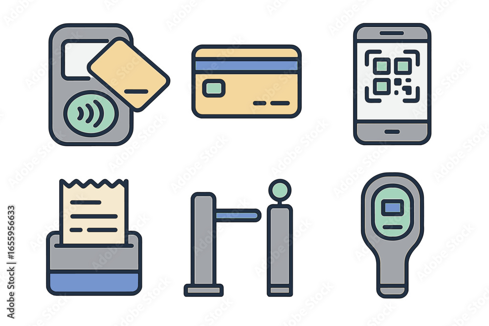 Poster vector illustration of payment methods and devices for transactions