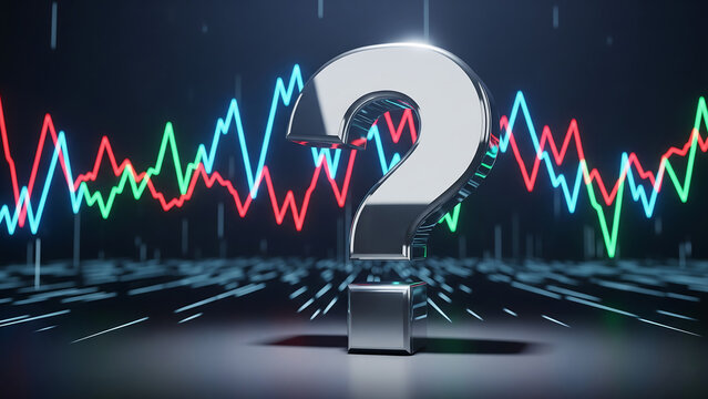 Question mark over abstract financial data graph - Powered by Adobe
