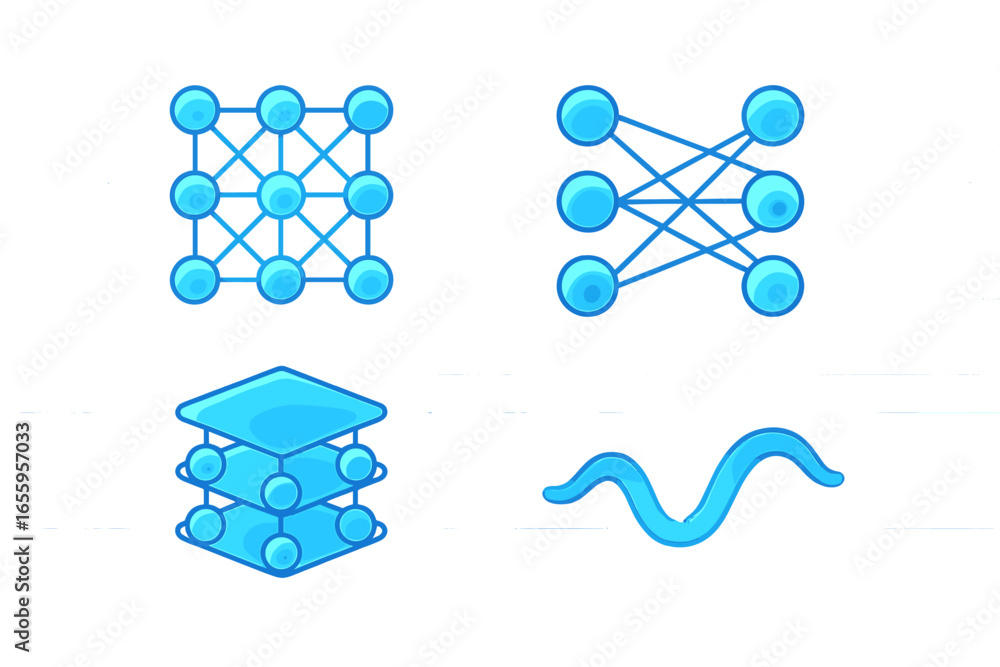Poster vector illustration of abstract geometric shapes and patterns