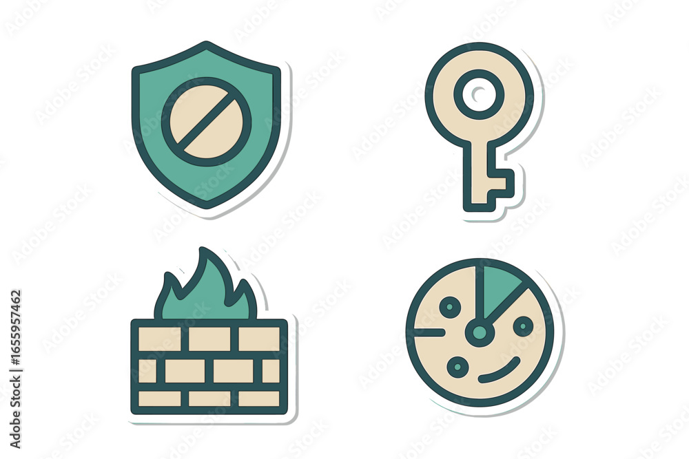 Poster vector art of digital security symbols and concepts