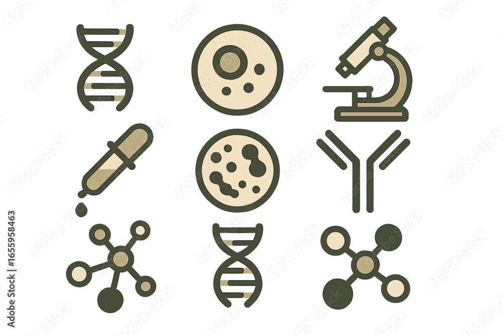 Poster vector art of biological and molecular structures for science