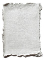 Obraz premium Blank, off-white, textured paper sheet with ragged edges