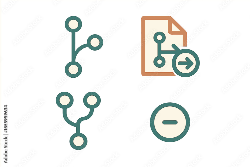 Poster vector illustration of data flow and connection concepts
