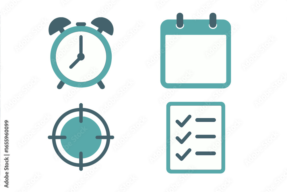 Poster vector art of tools for efficient time management