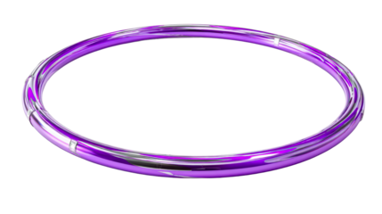 Shiny Purple Swirl Hoop with Metallic Reflections, cut out transparent