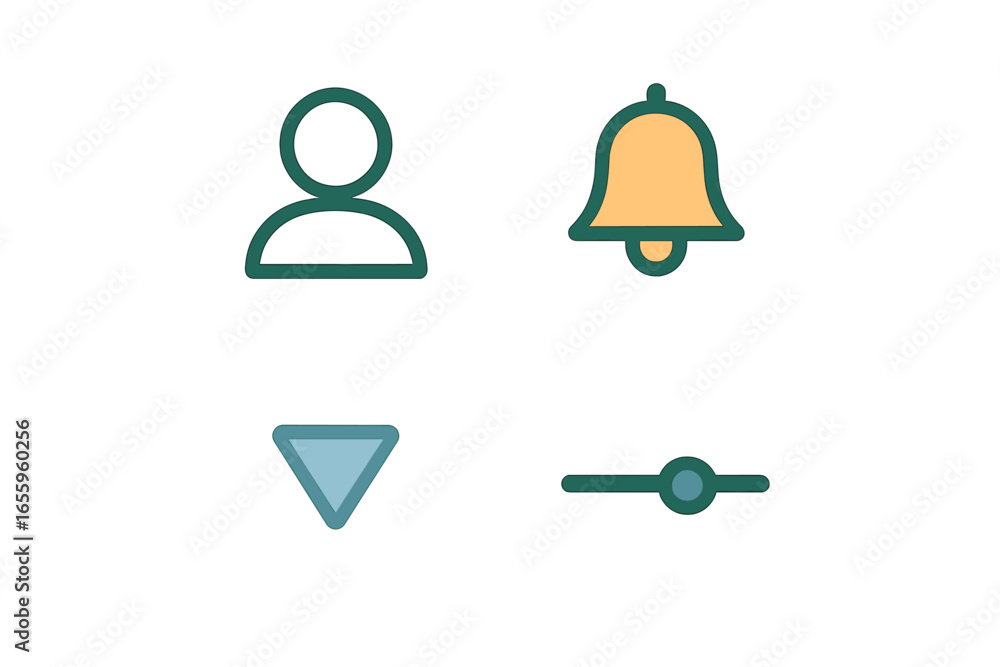Poster vector illustration of icons for user settings and notifications