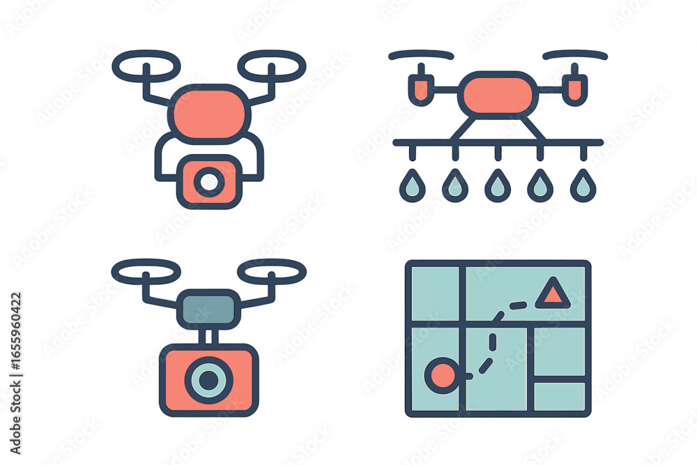 Poster diverse drone designs for aerial mapping and monitoring tasks