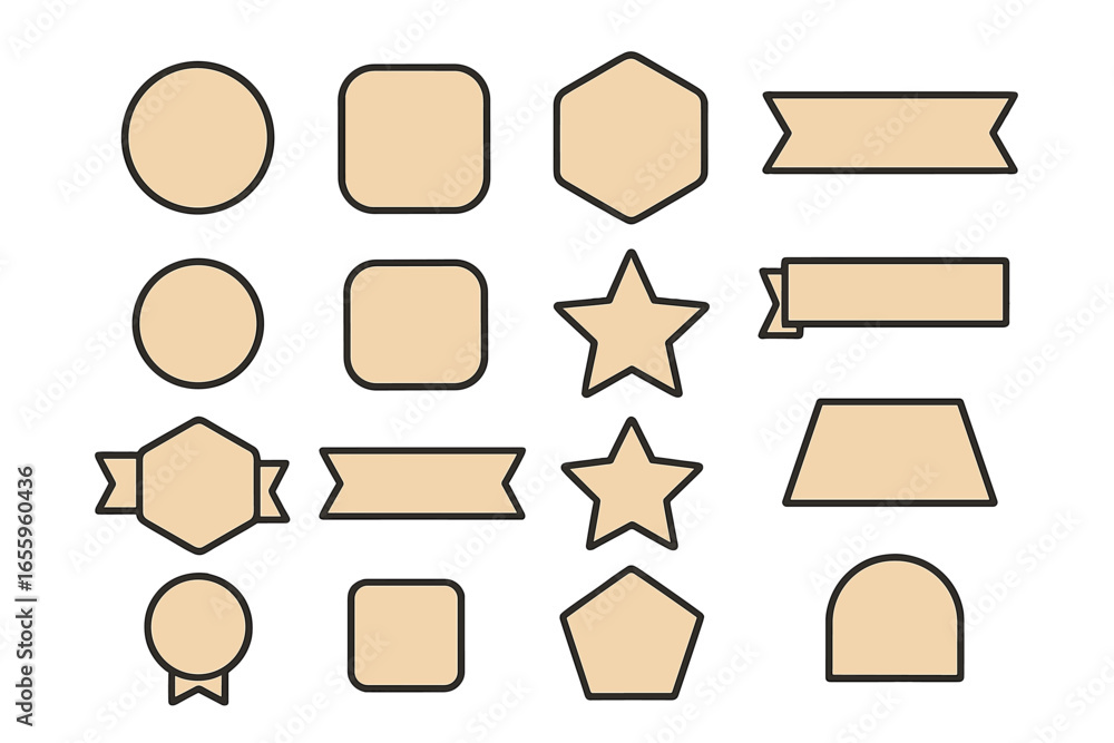 Poster creative set of vector shapes and banners for design projects