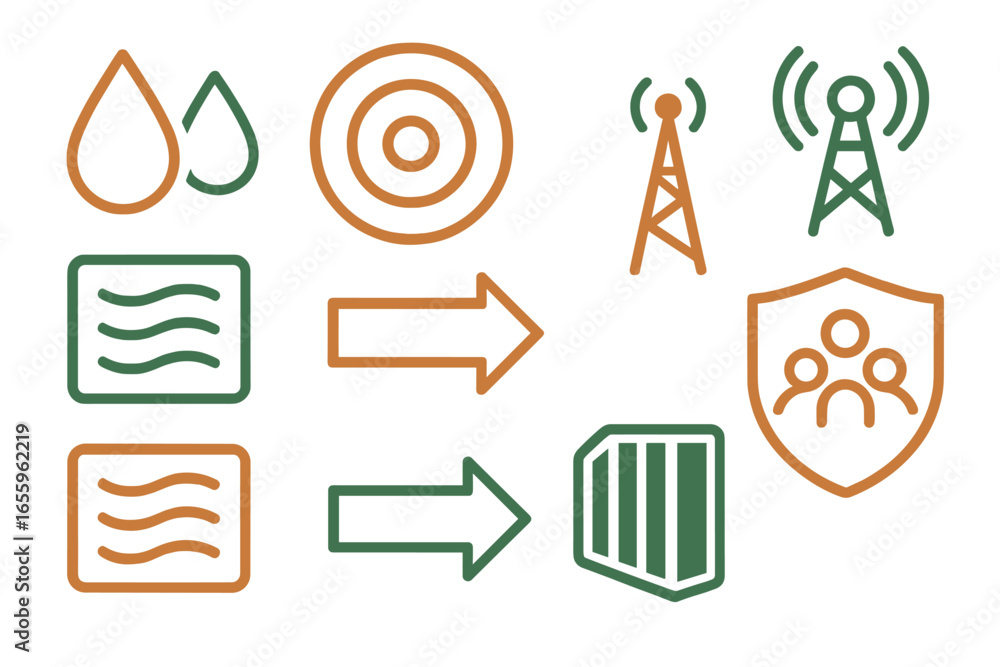 Poster vectors representing communication and data transfer concepts