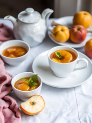 quince compote with quince on white