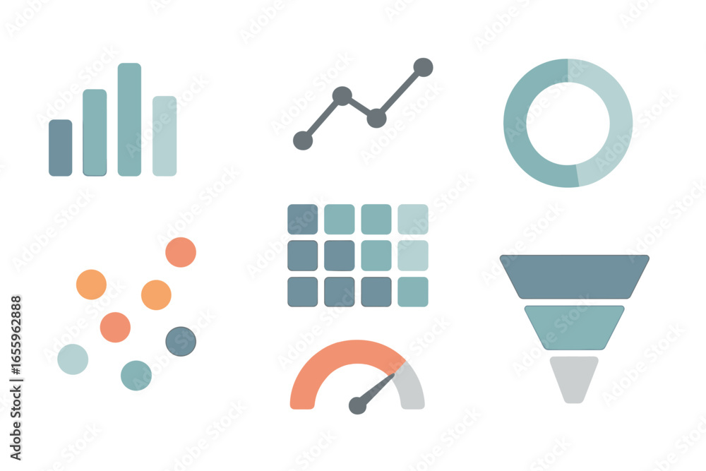 Poster vector data visualization elements for presentations