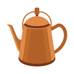 copper kettle isolated on white background