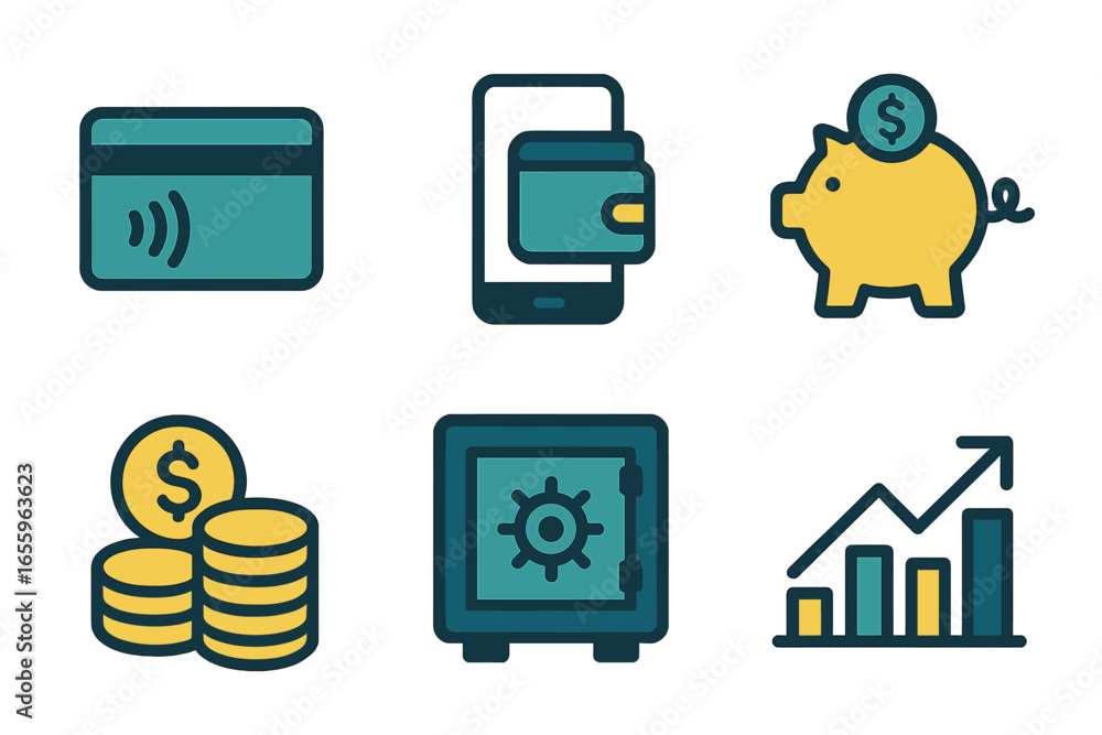 Poster financial management tools and concepts represented in vector design
