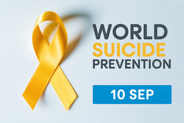 Promote World Suicide Prevention Day Yellow Ribbon Symbol of Hope and Support