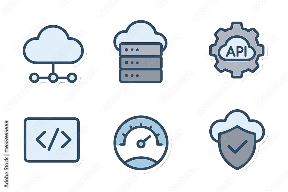 Poster cloud computing elements for modern technology and development