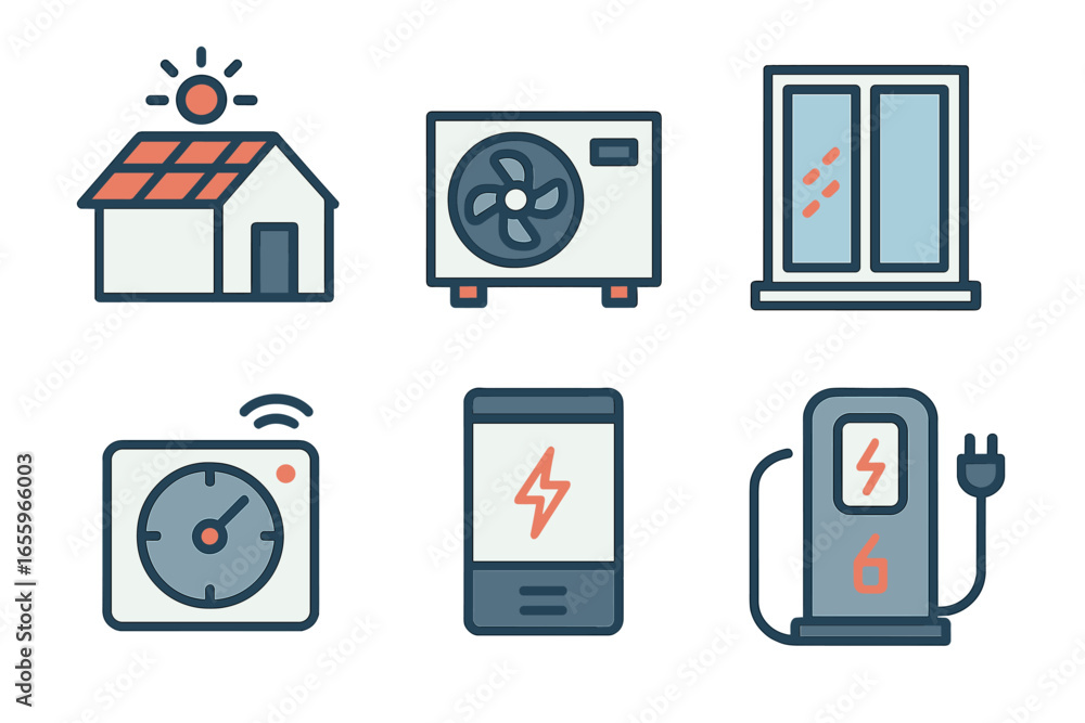 Poster energy efficiency concepts represented in vector illustration format