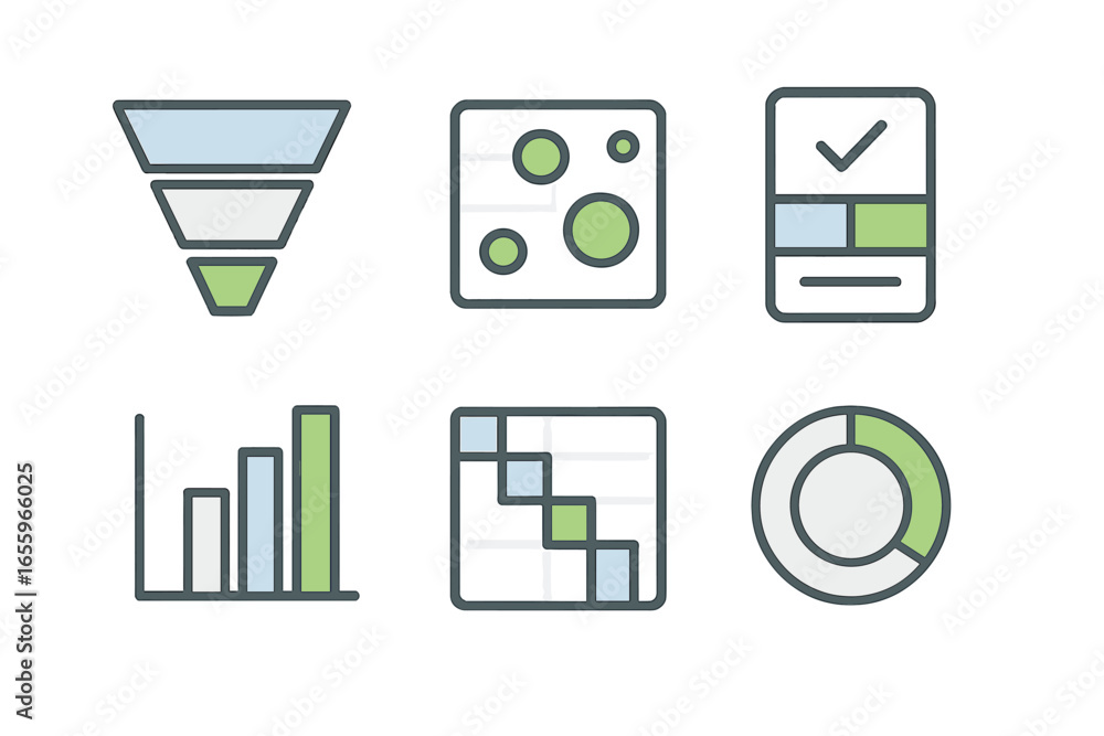 Poster modern vector art of data analysis and visualization