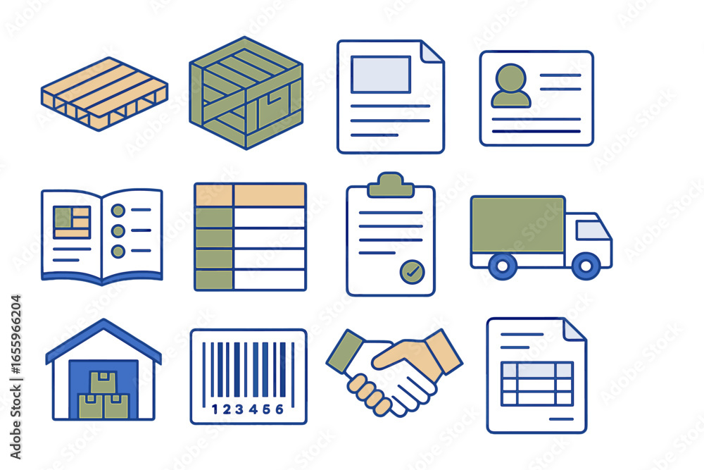 Poster vector illustration of logistics elements for efficient operations