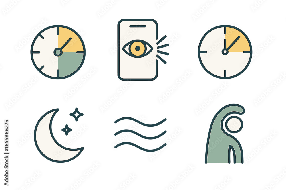 Poster time-related vector illustrations for diverse applications